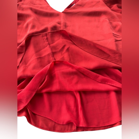 Rachel Roy Women’s Red Cold Shoulder Satin Blouse Size 3X Holiday - Picture 4 of 6